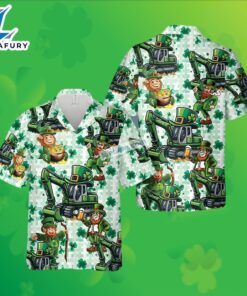 St Patrick Leprechaun Excavator Shamrock…