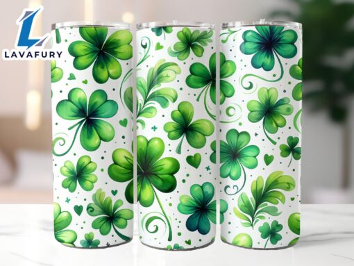 St Patrick’s Shamrock 20 Oz Skinny Tumbler, St Patrick’s Day Tumbler