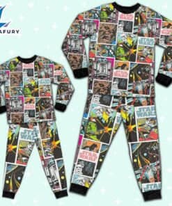 Star Wars Classic Star Wars Characters Retro Comic Book Style Pajamas Set - Movie Cartoon Holiday Pajamas