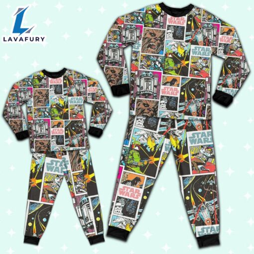 Star Wars Classic Star Wars Characters Retro Comic Book Style Pajamas Set – Movie Cartoon Holiday Pajamas