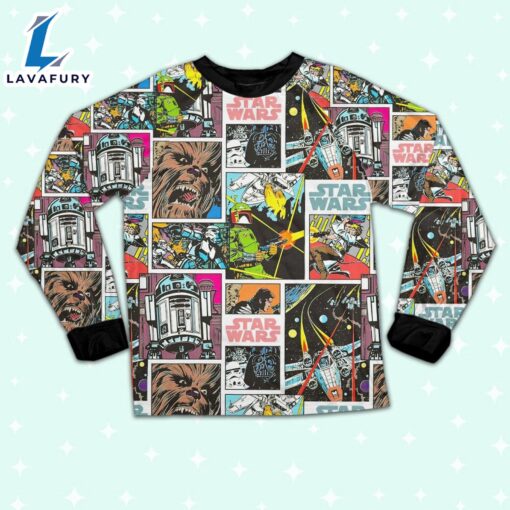 Star Wars Classic Star Wars Characters Retro Comic Book Style Pajamas Set – Movie Cartoon Holiday Pajamas