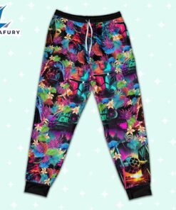 Star Wars Colorful Synthwave Summer Floral Pajamas Set - Movie Cartoon Holiday Pajamas