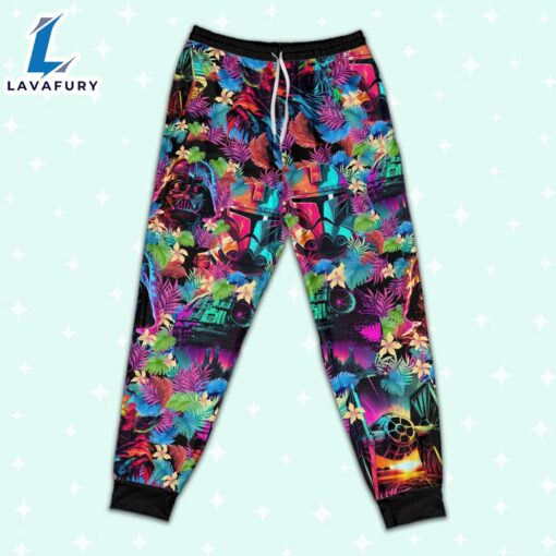 Star Wars Colorful Synthwave Summer Floral Pajamas Set – Movie Cartoon Holiday Pajamas