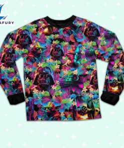 Star Wars Colorful Synthwave Summer Floral Pajamas Set - Movie Cartoon Holiday Pajamas