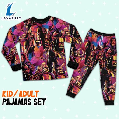 Star Wars Colorful Tropical Dark Side Pajamas Set – Movie Cartoon Holiday Pajamas