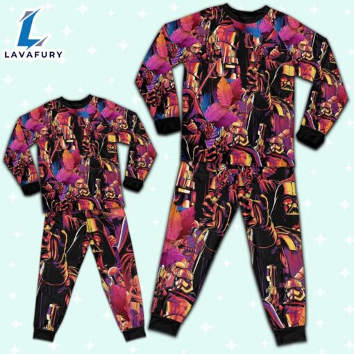 Star Wars Colorful Tropical Dark Side Pajamas Set – Movie Cartoon Holiday Pajamas