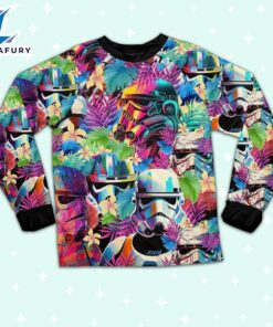 Star Wars Colorfull Floral Stormtrooper Artwork Pajamas Set - Movie Cartoon Holiday Pajamas