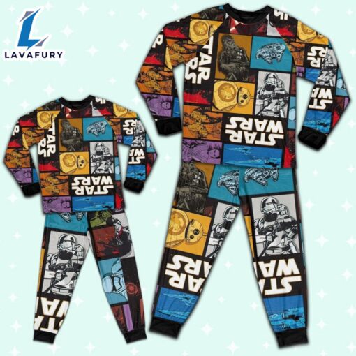 Star Wars Comic Blocks Awesome Pajamas Set – Movie Cartoon Holiday Pajamas