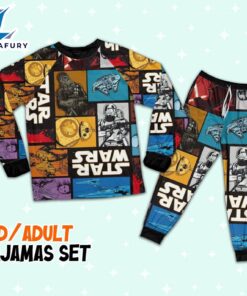 Star Wars Comic Blocks Awesome Pajamas Set – Movie Cartoon Holiday Pajamas