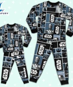 Star Wars Comic Characters Cool Art Pattern Pajamas Set - Movie Cartoon Holiday Pajamas