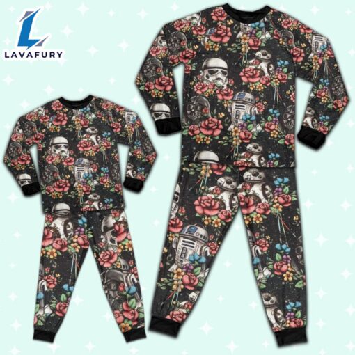 Star Wars Darth Vader Stormtrooper BB-8 Flower Pattern Pajamas Set – Family Disneyland Matching Pajamas Set