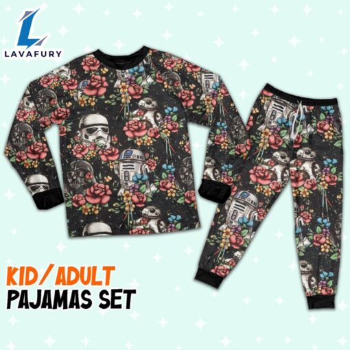 Star Wars Darth Vader Stormtrooper BB-8 Flower Pattern Pajamas Set – Family Disneyland Matching Pajamas Set