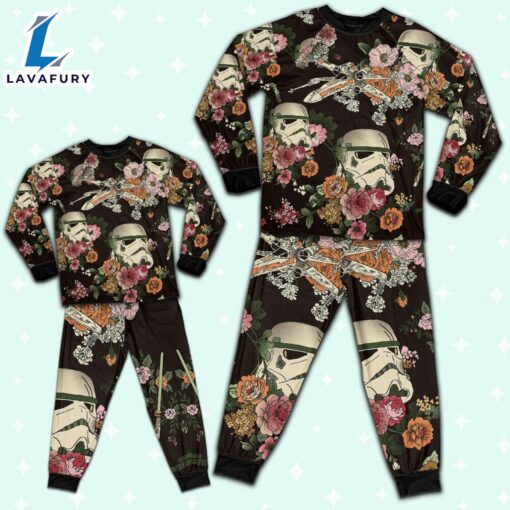 Star Wars Flower Stormtrooper Pattern Pajamas Set – Movie Cartoon Holiday Pajamas