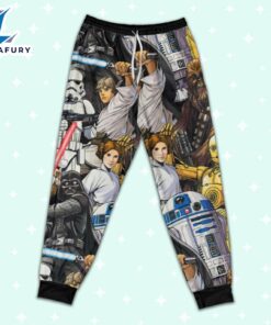 Star Wars R2D2 C3PO Darth Vader Luke Skywalker Chewbacca Yoda Art Pajamas Set - Movie Cartoon Holiday Pajamas