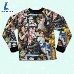 Star Wars R2D2 C3PO Darth Vader Luke Skywalker Chewbacca Yoda Art Pajamas Set - Movie Cartoon Holiday Pajamas