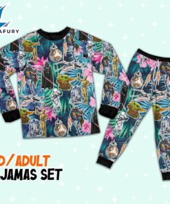 Star Wars Seamless Icon Summer Tropical Pajamas Set – Movie Cartoon Holiday Pajamas