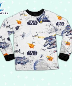 Star Wars Seamless Star Batltle Ships Pajamas Set - Movie Cartoon Holiday Pajamas