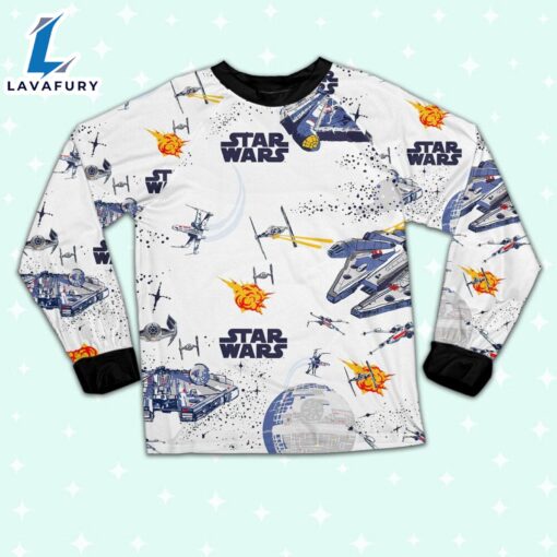 Star Wars Seamless Star Batltle Ships Pajamas Set – Movie Cartoon Holiday Pajamas