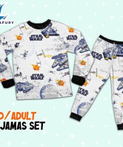 Star Wars Seamless Star Batltle Ships Pajamas Set – Movie Cartoon Holiday Pajamas