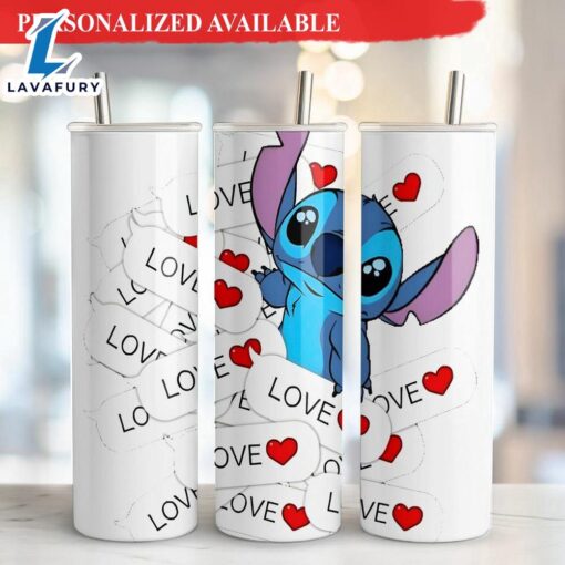 Stitch 20 oz Skinny Tumbler Stitch Valentine 20oz Tumbler