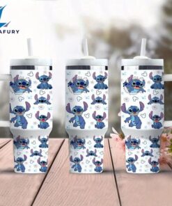 Stitch Cartoon Themed 40oz Stainless Steel Tumbler With Handle