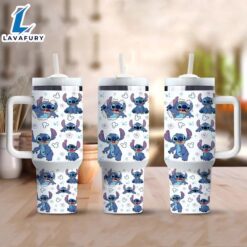 Stitch Cartoon Themed 40oz Stainless Steel Tumbler With Handle