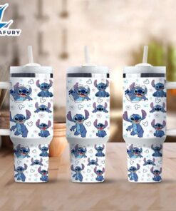 Stitch Cartoon Themed 40oz Stainless Steel Tumbler With Handle