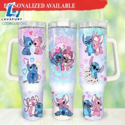 Stitch Cartoon Valentines 40oz Tumbler…