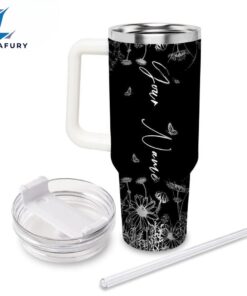 Stitch Flower Laser Engraved Tumbler