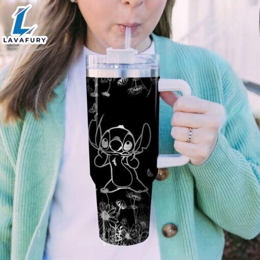 Stitch Flower Laser Engraved Tumbler