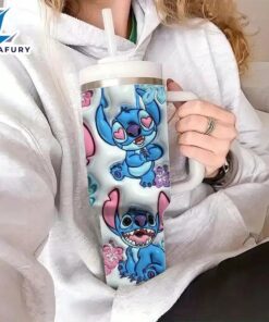 Stitch Themed 40oz Tumbler With Handle