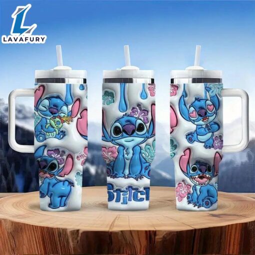 Stitch Themed 40oz Tumbler With Handle