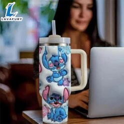 Stitch Themed 40oz Tumbler With Handle