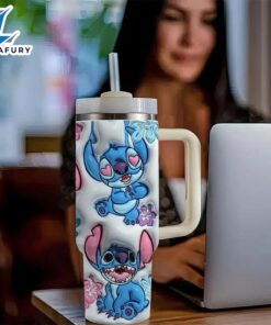 Stitch Themed 40oz Tumbler With Handle