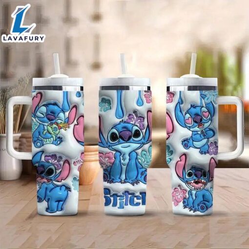 Stitch Themed 40oz Tumbler With Handle