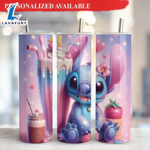 Stitch Valentine Tumbler 20oz Tumbler with Lid and Straw