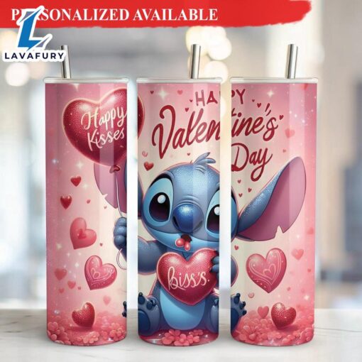 Stitch Valentine Tumbler Cartoon Valentine Tumbler 3D Stitch Tumbler