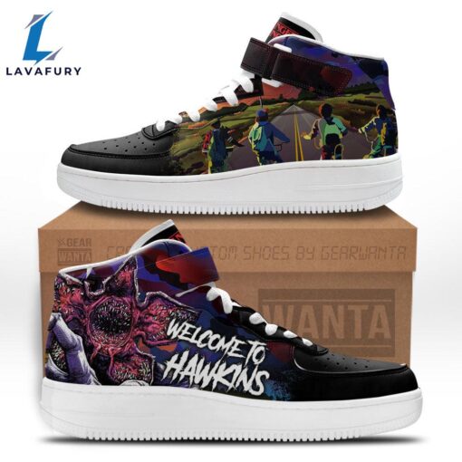 Stranger Things High Top Air Force Shoes Custom Hawkins Sneakers Fans