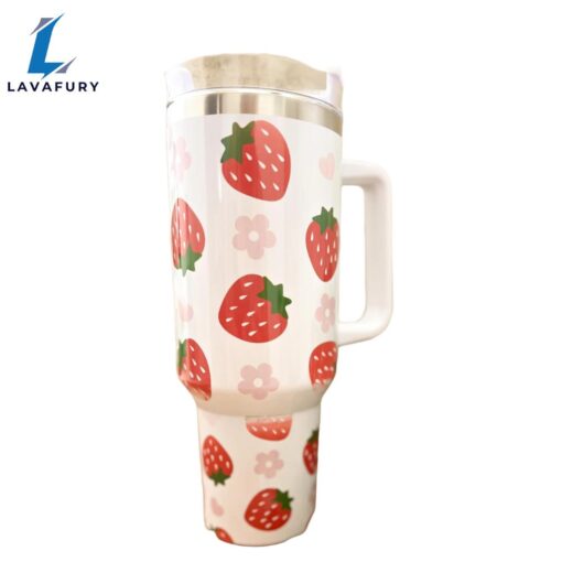 Strawberry 40 oz Kawaii Travel Tumbler Mug