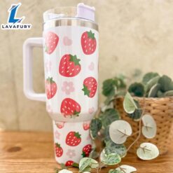 Strawberry 40 oz Kawaii Travel Tumbler Mug