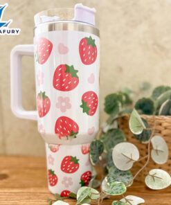 Strawberry 40 oz Kawaii Travel Tumbler Mug