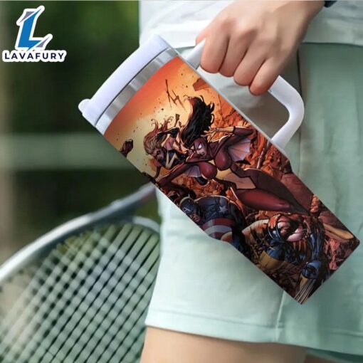 Superhero Fight Printed Insulated Tumbler