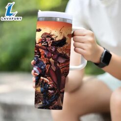 Superhero Fight Printed Insulated Tumbler