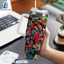 Superhero Insulated Tumbler With Straw