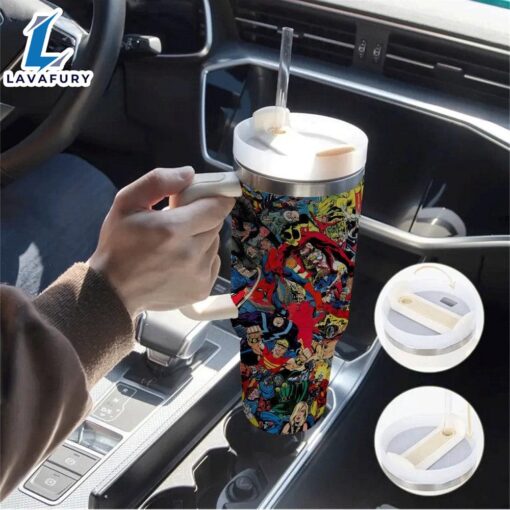 Superhero Insulated Tumbler With Straw