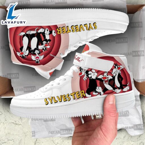 Sylvester James Pussycat High Top Air Force Shoes Custom Looney Tunes Sneakers