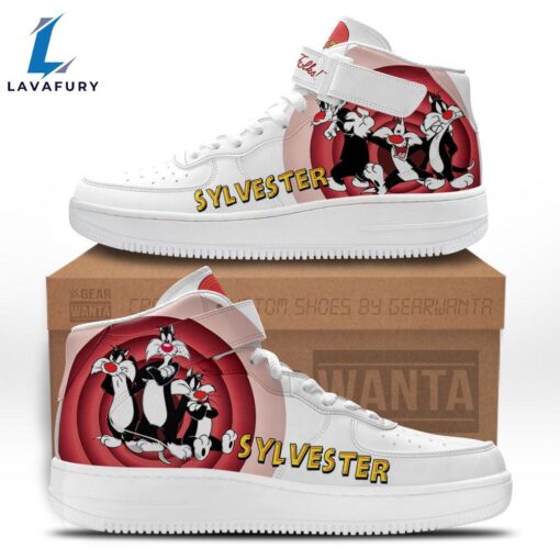 Sylvester James Pussycat High Top Air Force Shoes Custom Looney Tunes Sneakers