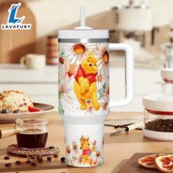 The Pooh 40oz Insulated Tumbler With Floral Design