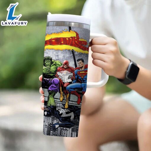 Three Superhero Printed Insulated Tumbler