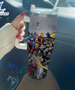 Three Superhero Printed Insulated Tumbler